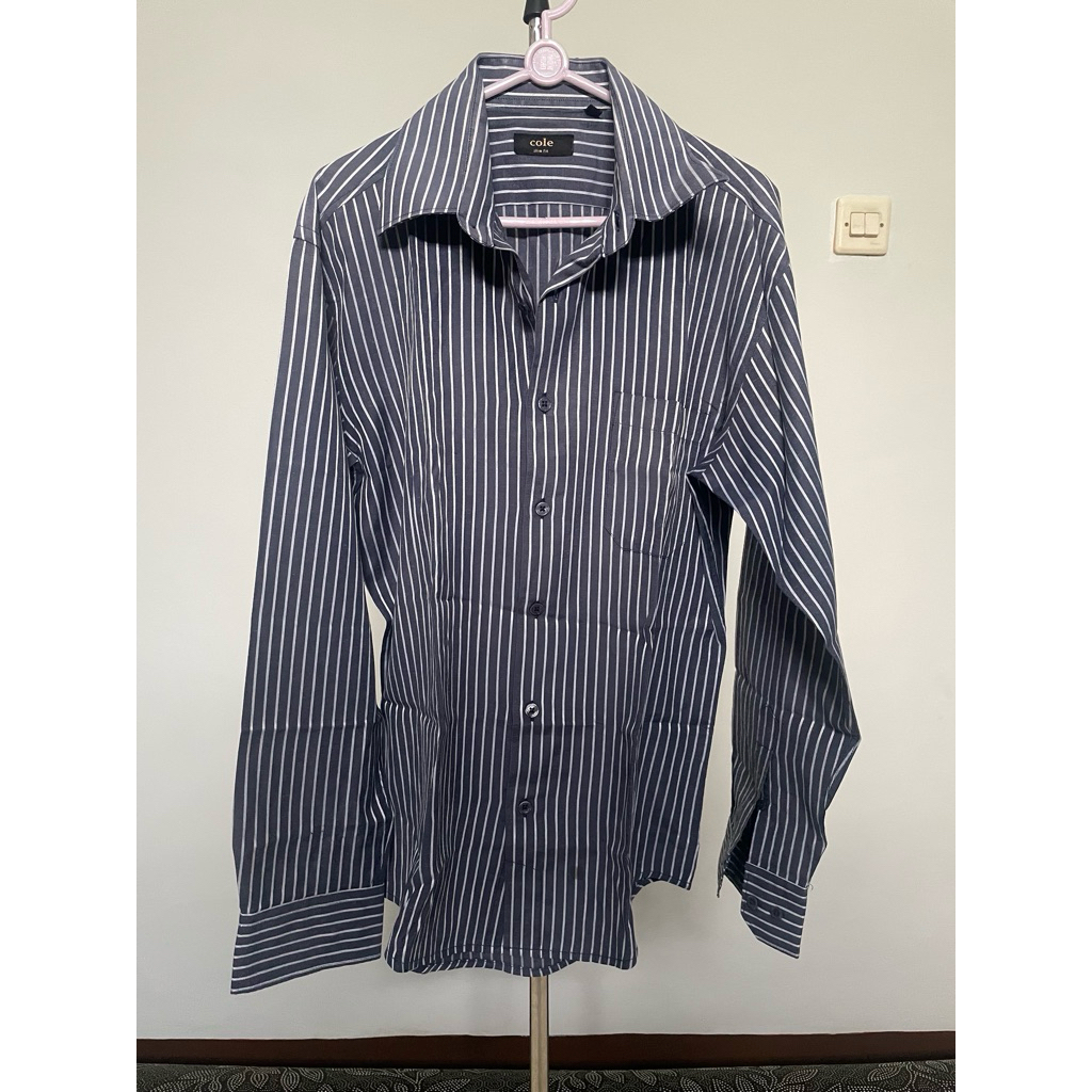 kemeja garis-garis (thrift preloved)