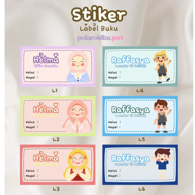 Stiker Label Buku  Aesthetic