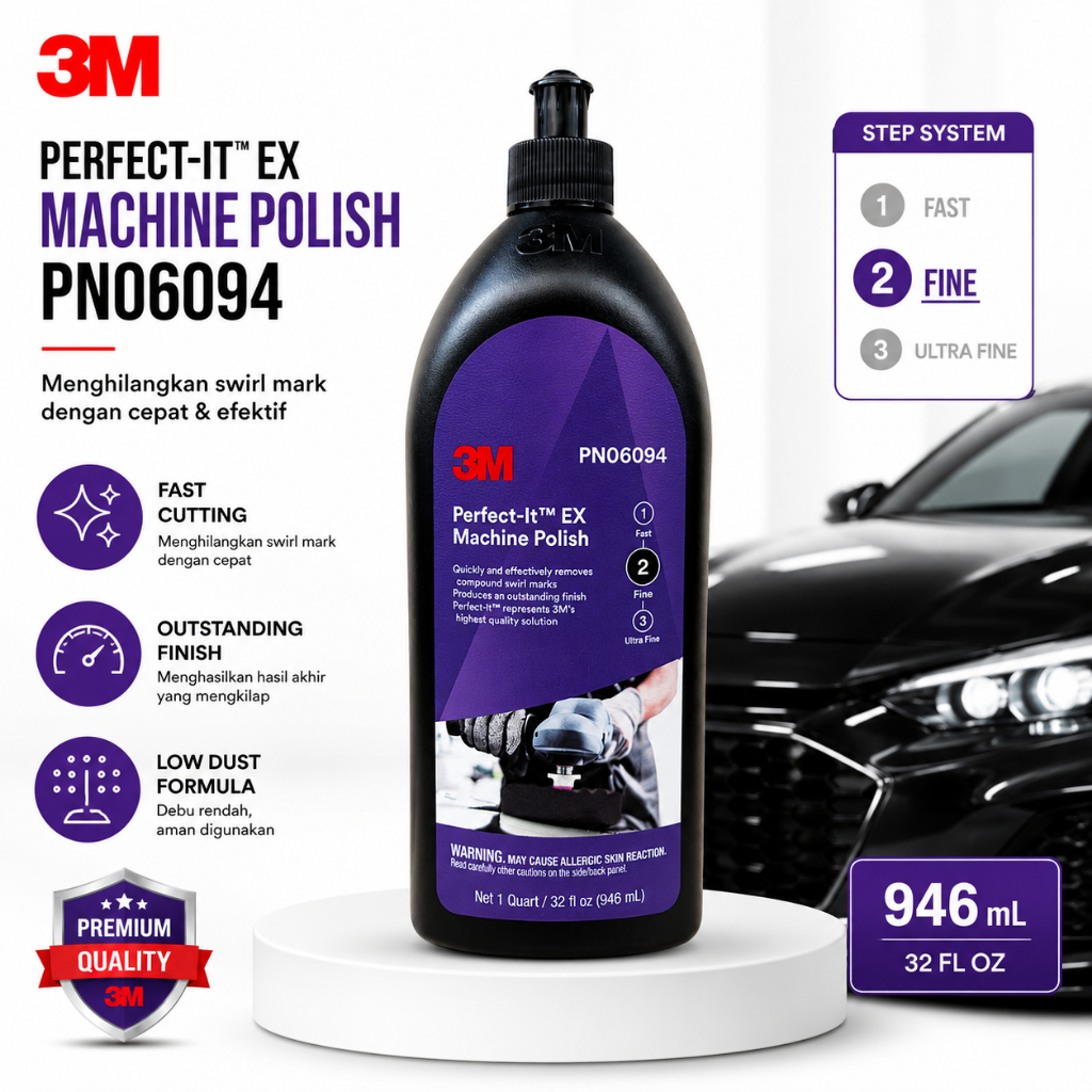 Perfect It EX Machine Polish 3M 6094 Kompon Poles Mobil Step 2 Penghilang Swirlmark