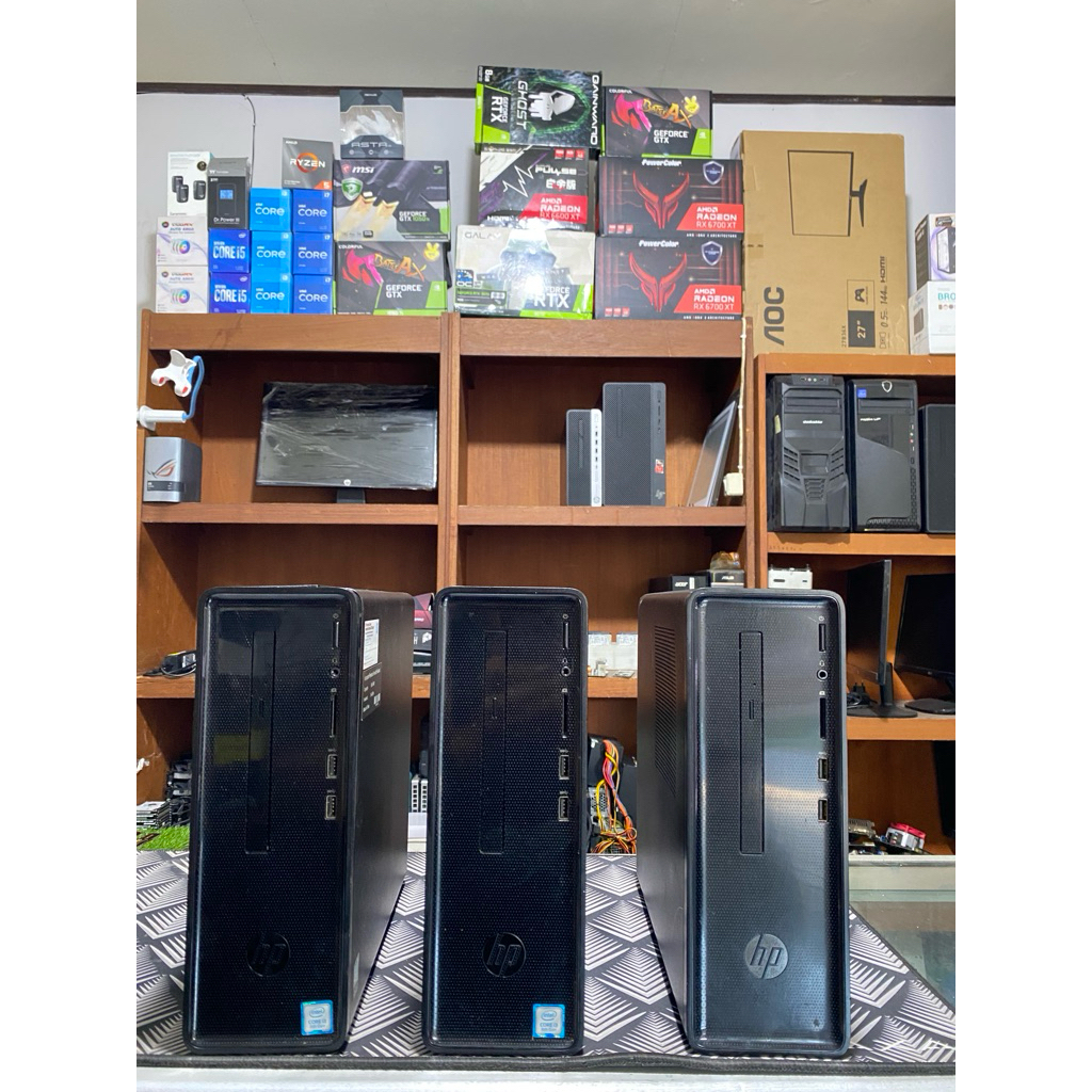 PC / CPU HP Slim Dekstop i3 8100 - RAM 8GB DDR4 - HARDISK 500GB BEKAS COCOK UNTUK ADMIN, OFFICE DLL