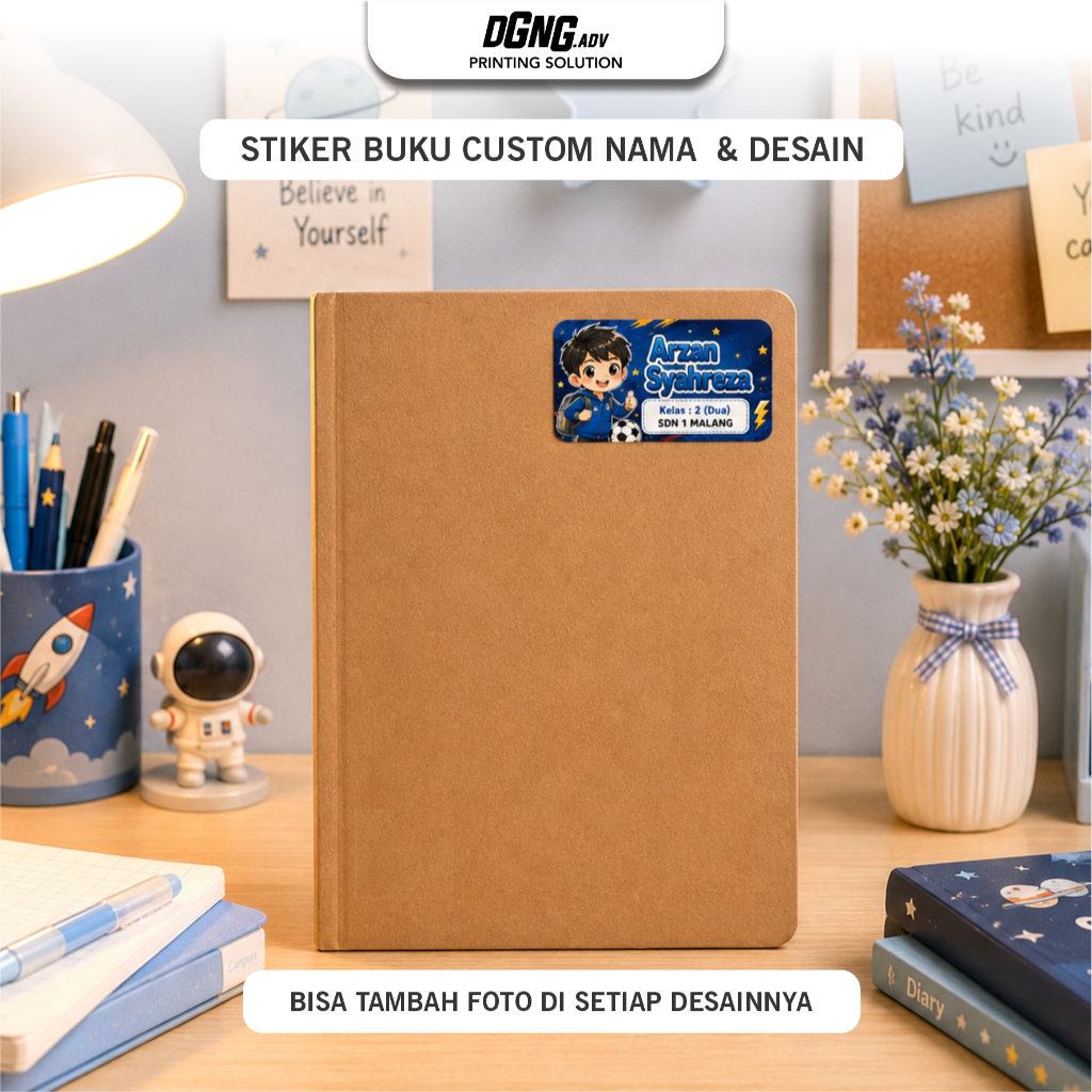Sticker Nama Buku Sekolah Custom / Sticker Mata Pelajaran / Sticker Mapel / Sticker Nama Anak / Stik