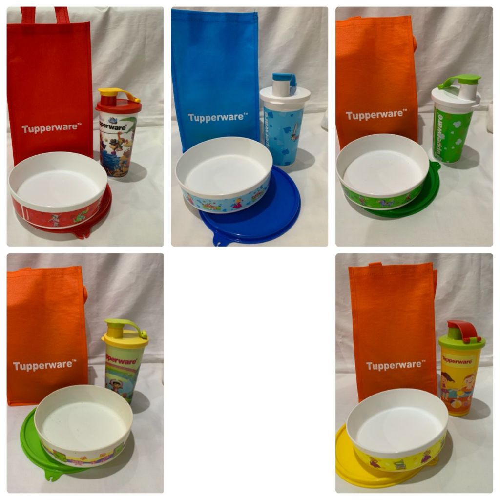 Lunch Set Medium Square Away / Medium Square Round / Medium Bowl + Medium Tumbler / Fun Tumbler FREE