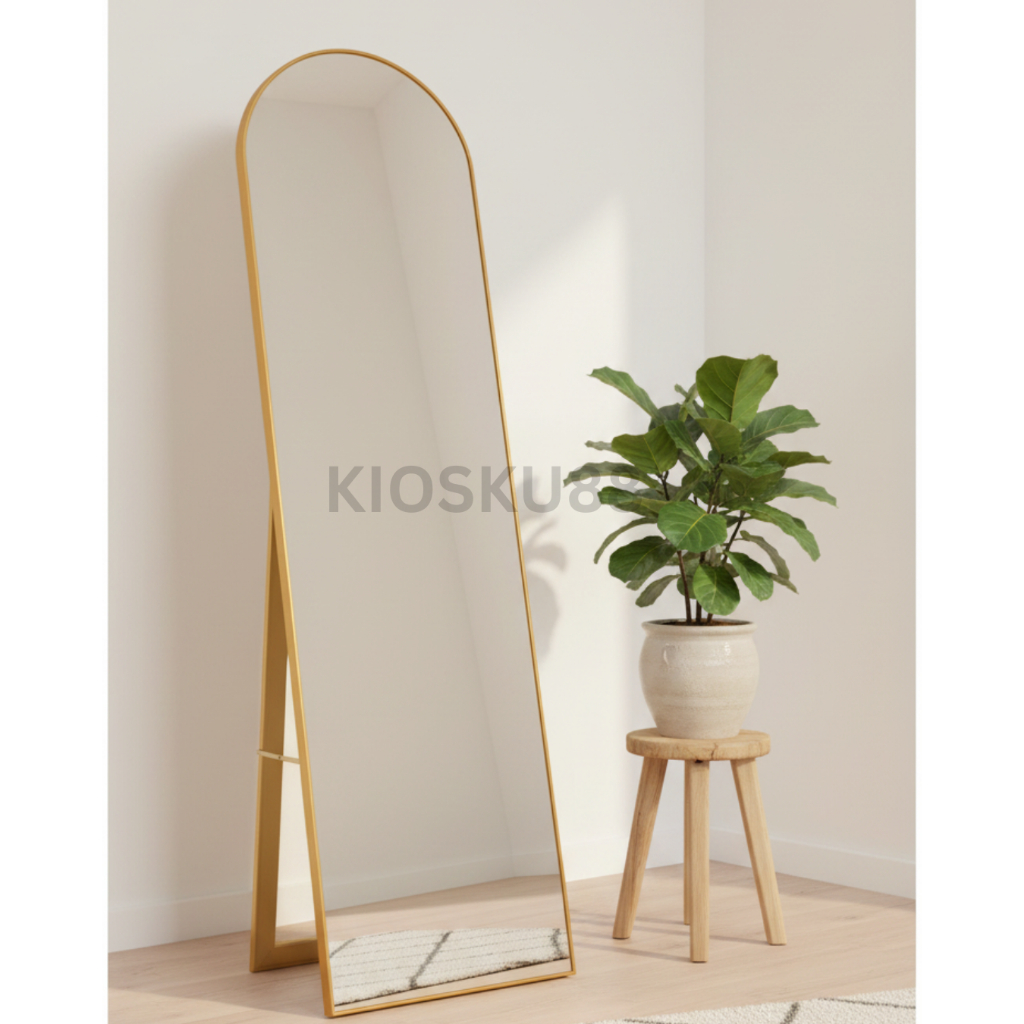 Standing Mirror Aesthetic Oval Premium 133 x 34 cm Cermin Standing Arch Standing Mirror Oval