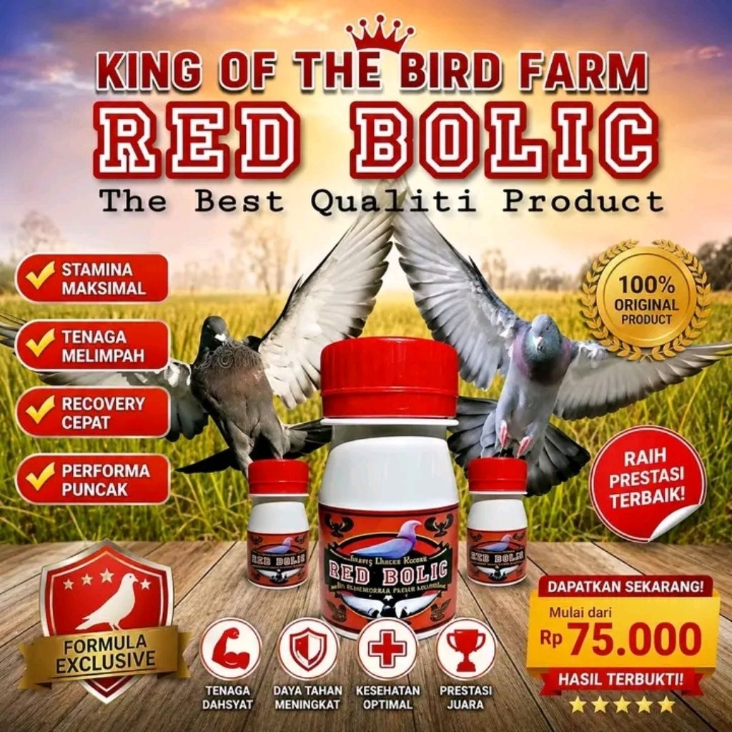 RED BOLIC ISI 25 KAPSUL doping merpati terbang tinggi vetabolic vetafarm ferfect power speed dsm liu