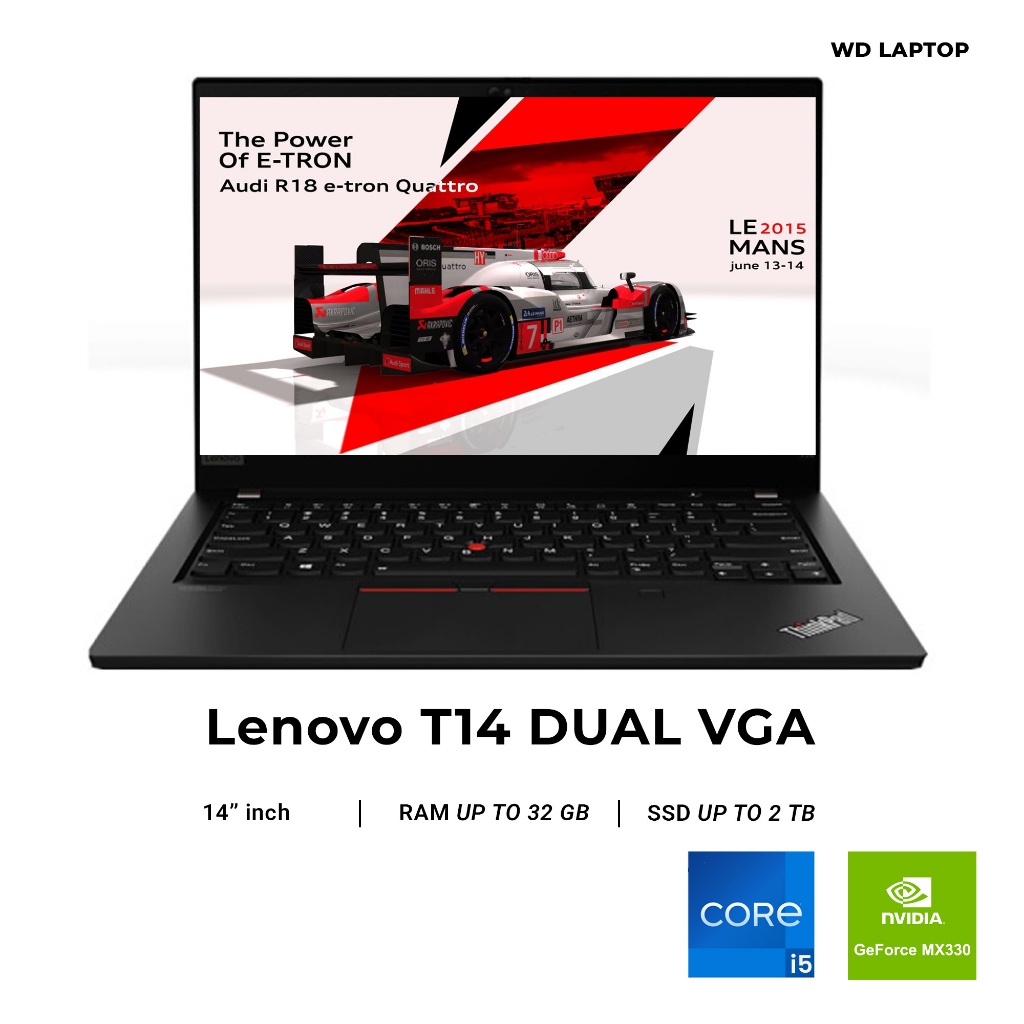 Lenovo Thinkpad T14 intel Core i5 Gen 10 VGA NVIDIA MX330 RAM 16 GB SSD 2 TB NVME