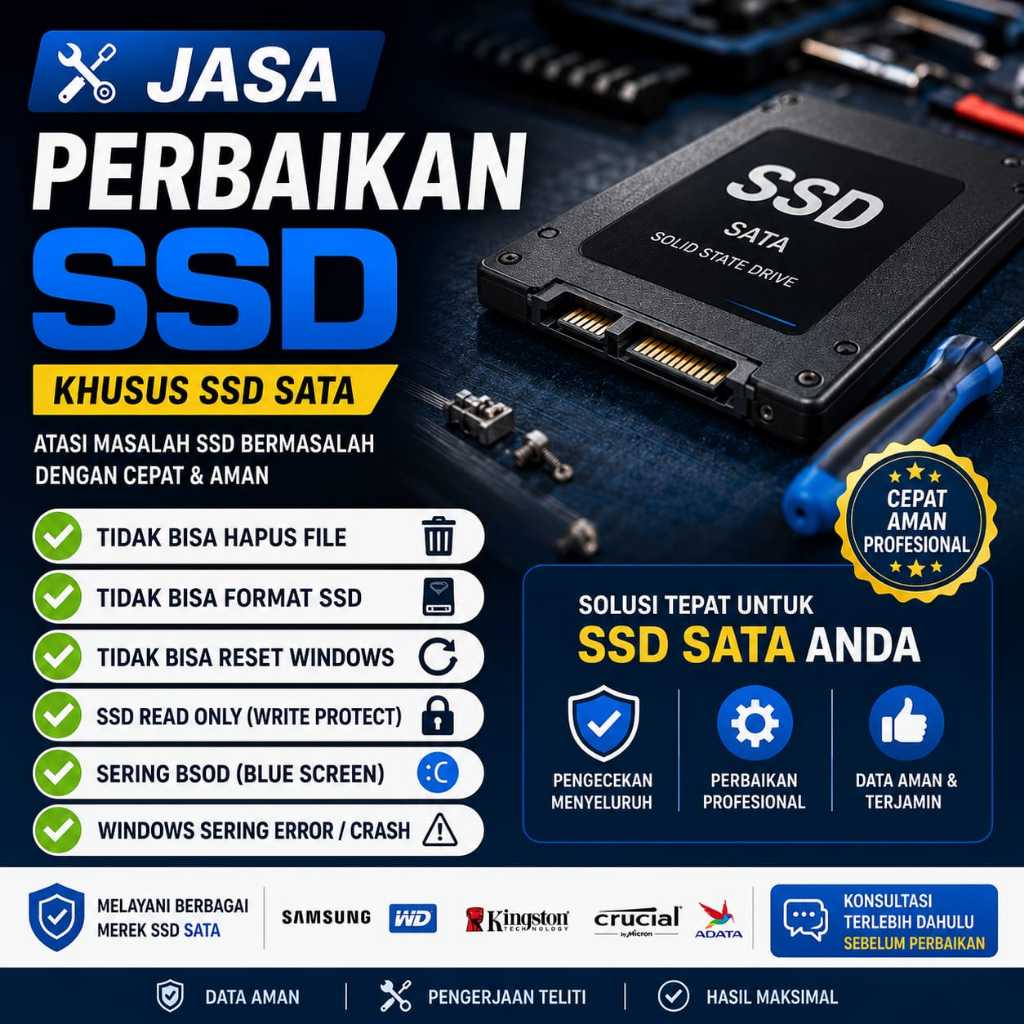 JASA PERBAIKAN SSD RUSAK | Read Only | Tidak Bisa Format |Tidak Bisa Install Windows