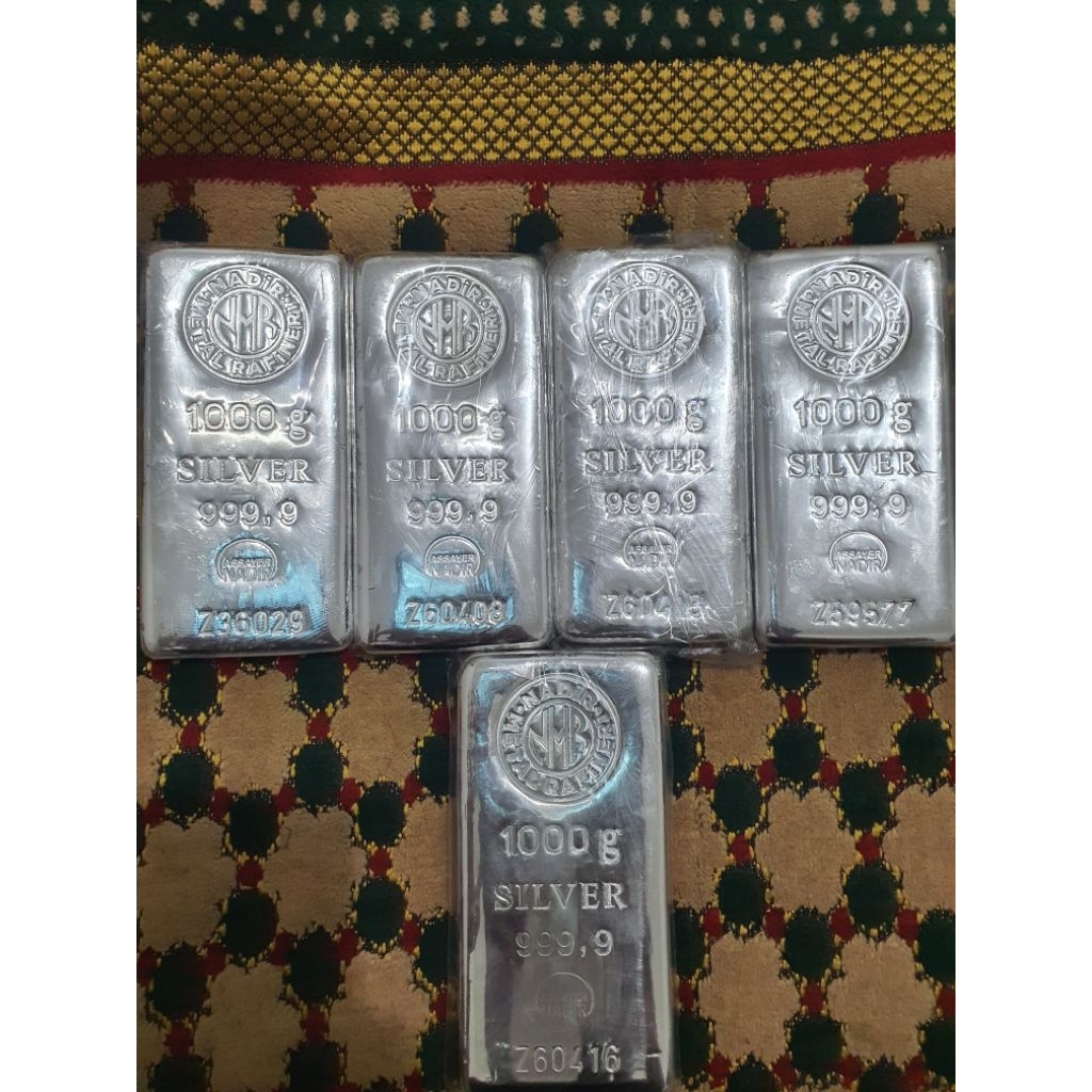perak silver murni batangan Nadir dan Heraeus bar 1kg
