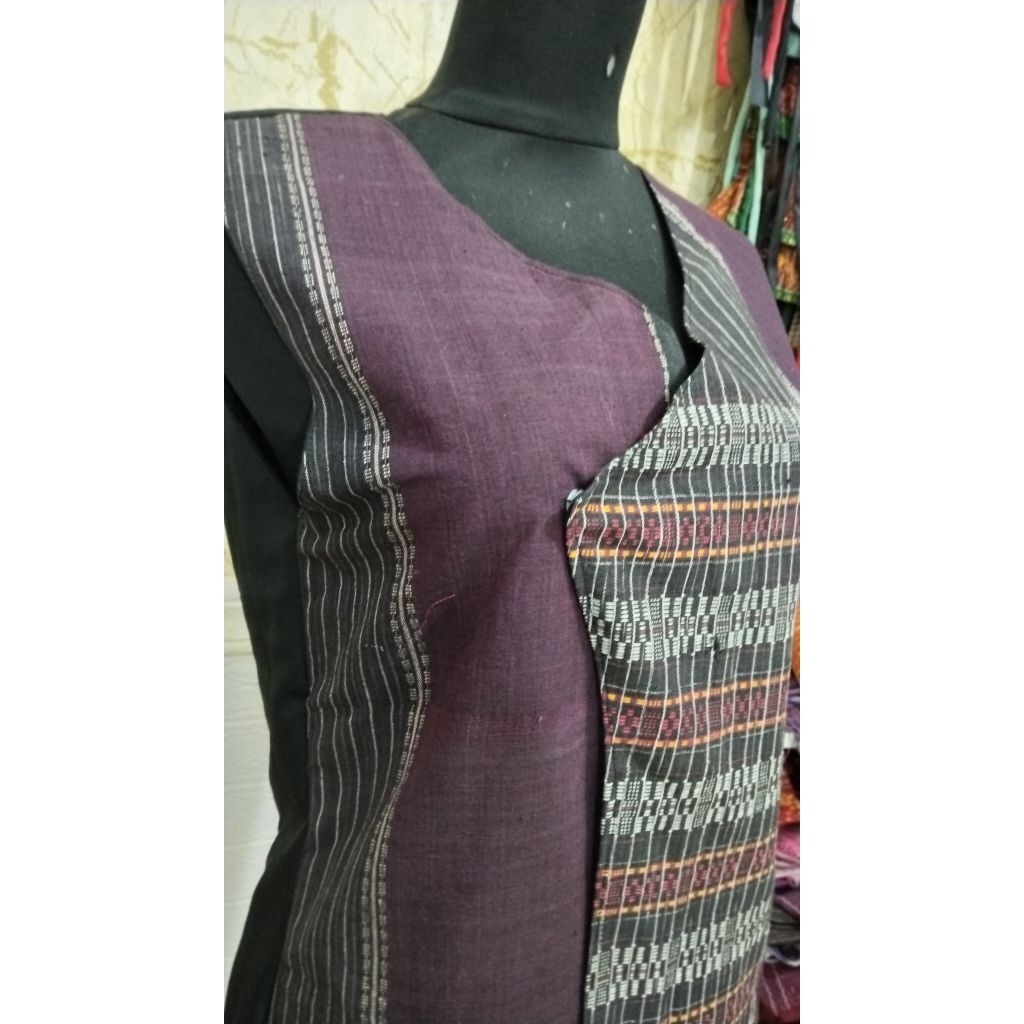 vest ulos Batak mangiring, rompi ulos mangiring untuk wanita dewasa menggunakan ulos ragihotang tenu