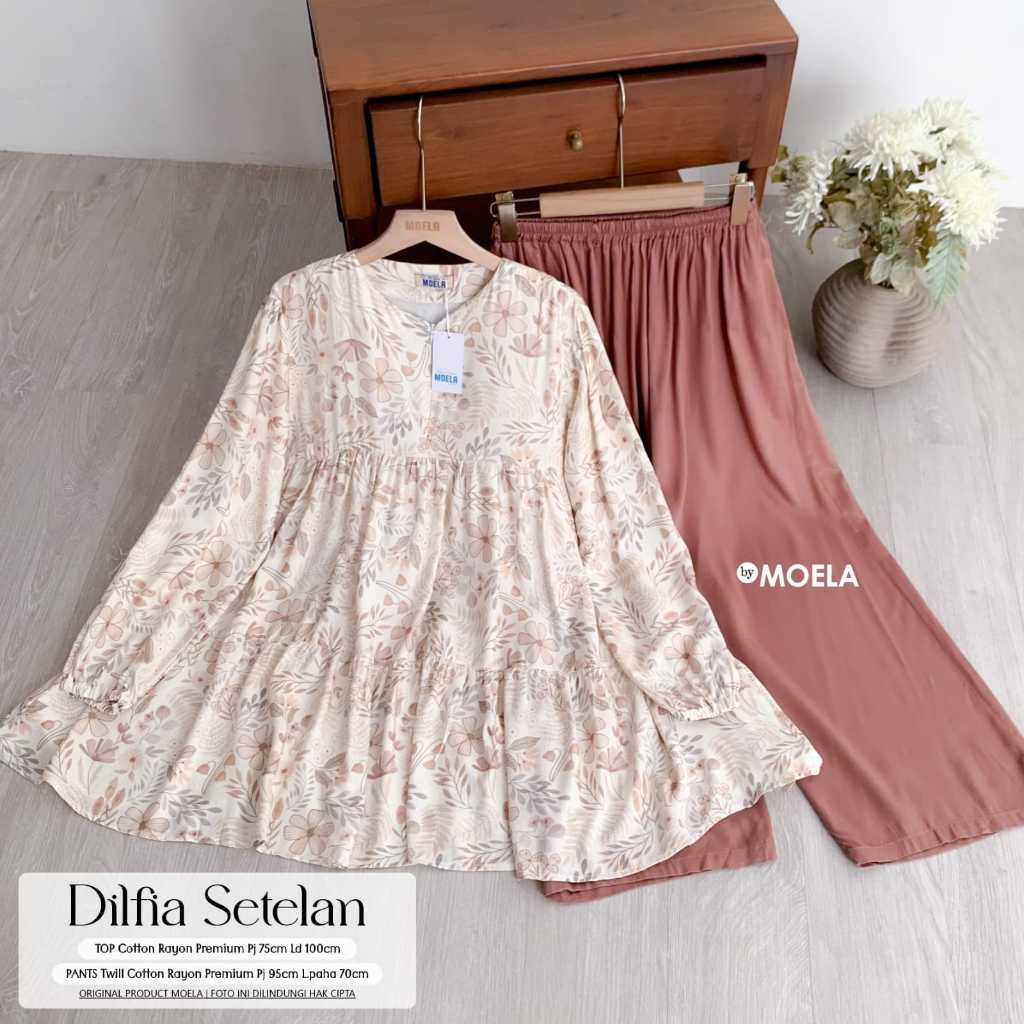 DILFIA SET WANITA COTTON RAYON PREMIUM NYAMAN MURAH BY MOELA