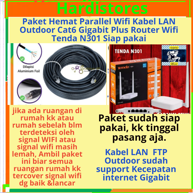 Kabel LAN FTP Outdoor Cat6e Gigabit Parallel Wifi 5m 10m 15m 20m 25m 30m 35m 40m 45m 50m 60m 70m 75m