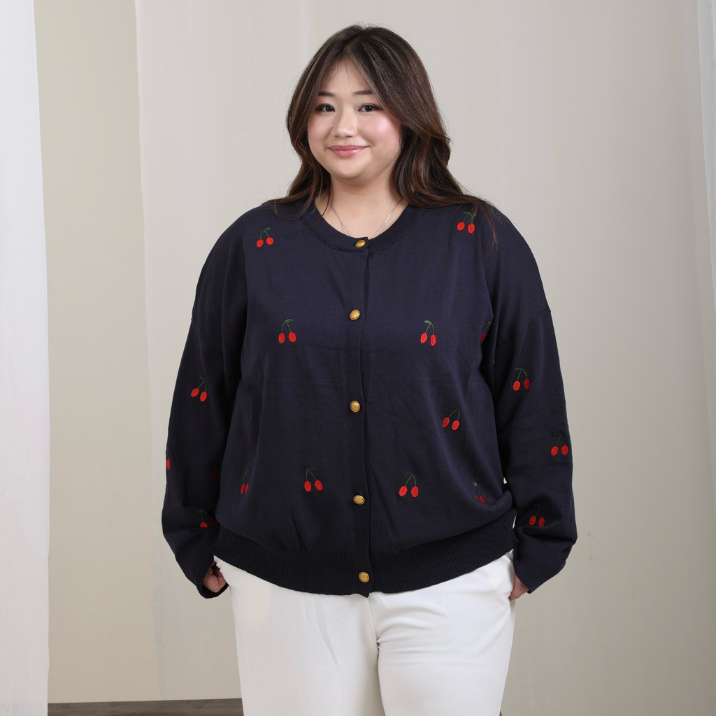 GIGI CARDIGAN CHERRY/ CARDIGAN CHERRY JUMBO NAVY/ CARDIGAN CHERRY PLUS SIZE