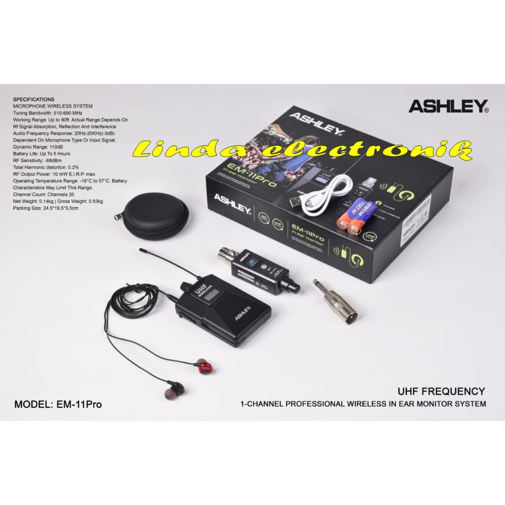 Ashley EM-11PRO EM11PRO Wireless in Ear Monitor System Original