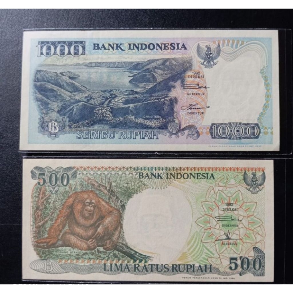 Paket uang kuno asli kertas 1000 500 uang kertas