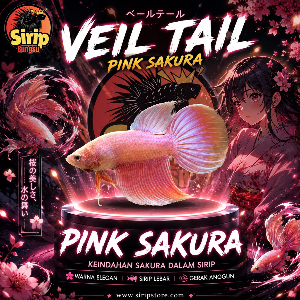 Veil Tail Pink Sakura Premium Quality