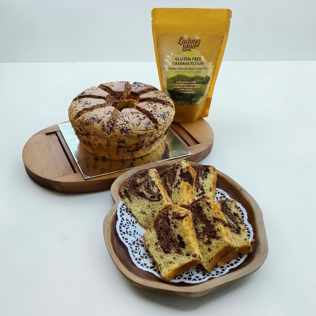 Gluten Free Ciffon Rum Marmer Healthy Cake by Ficadora – Mocaf Cake Tanpa Gluten