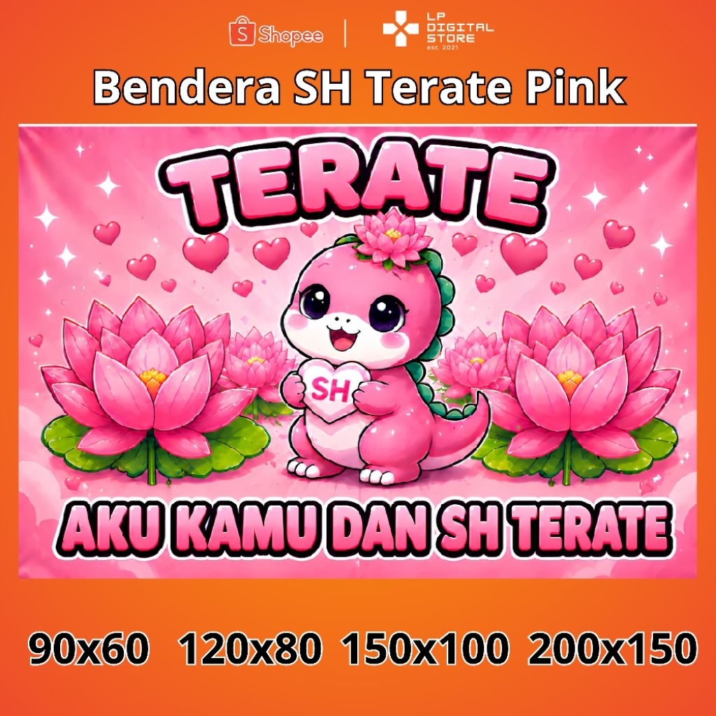 Bendera SH Terate Pink bisa custom tulisan