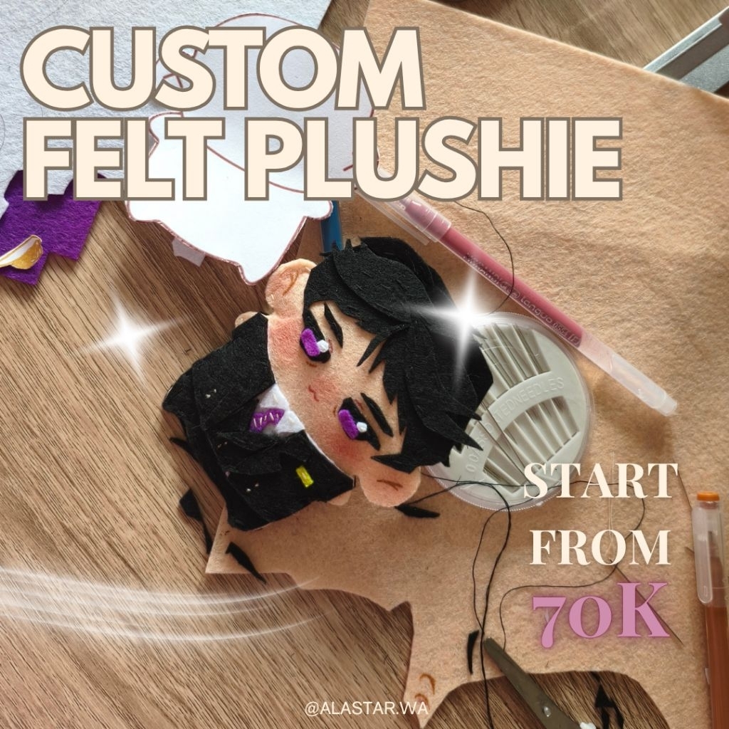 Custom Felt Plushie Commission Original Character Plushie Boneka Anime Custom