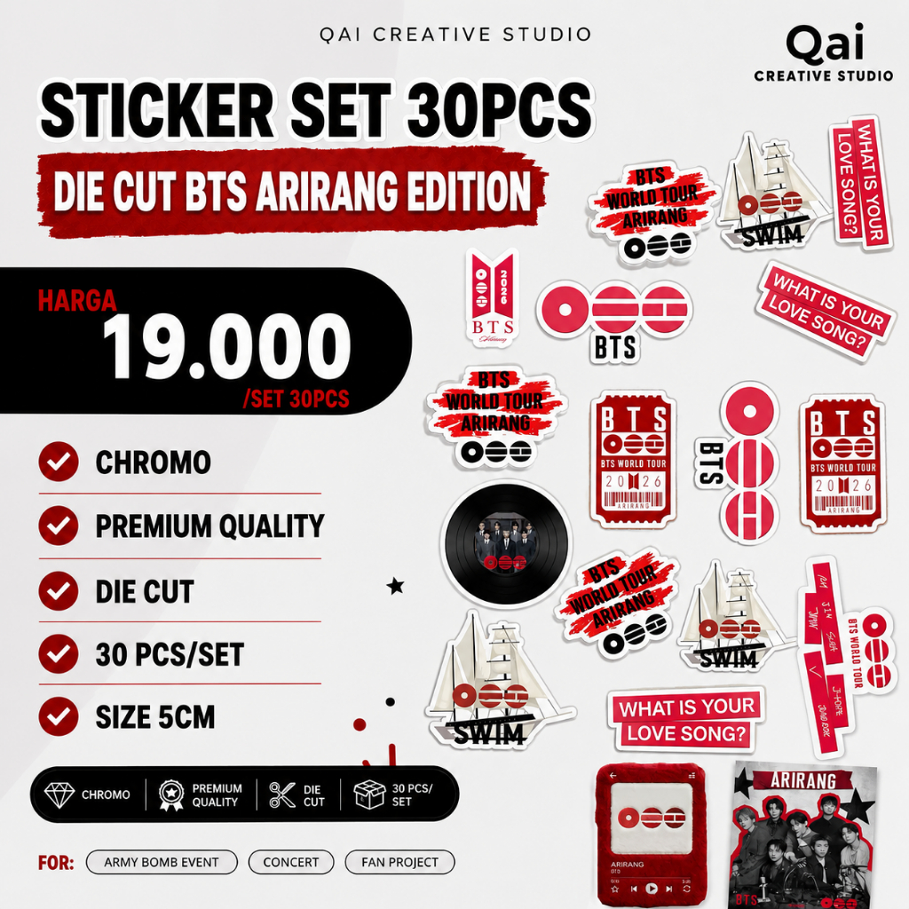 STICKER FREEBIES BTS ARIRANG CONCERT | STICKER BTS | STICKER DIECUT | STICKER SET BTS | FREEBIES KPO