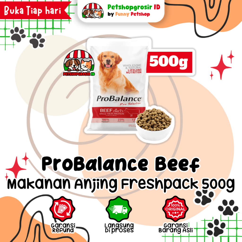 Makanan Anjing Pro Balance Beef 500gr - Probalance Pro Selection