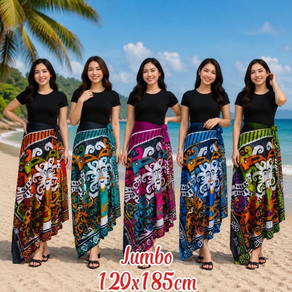 Kain Bali Jumbo Motif Kalimantan - Kain Bali - selendang - Selimut -Kain murah
