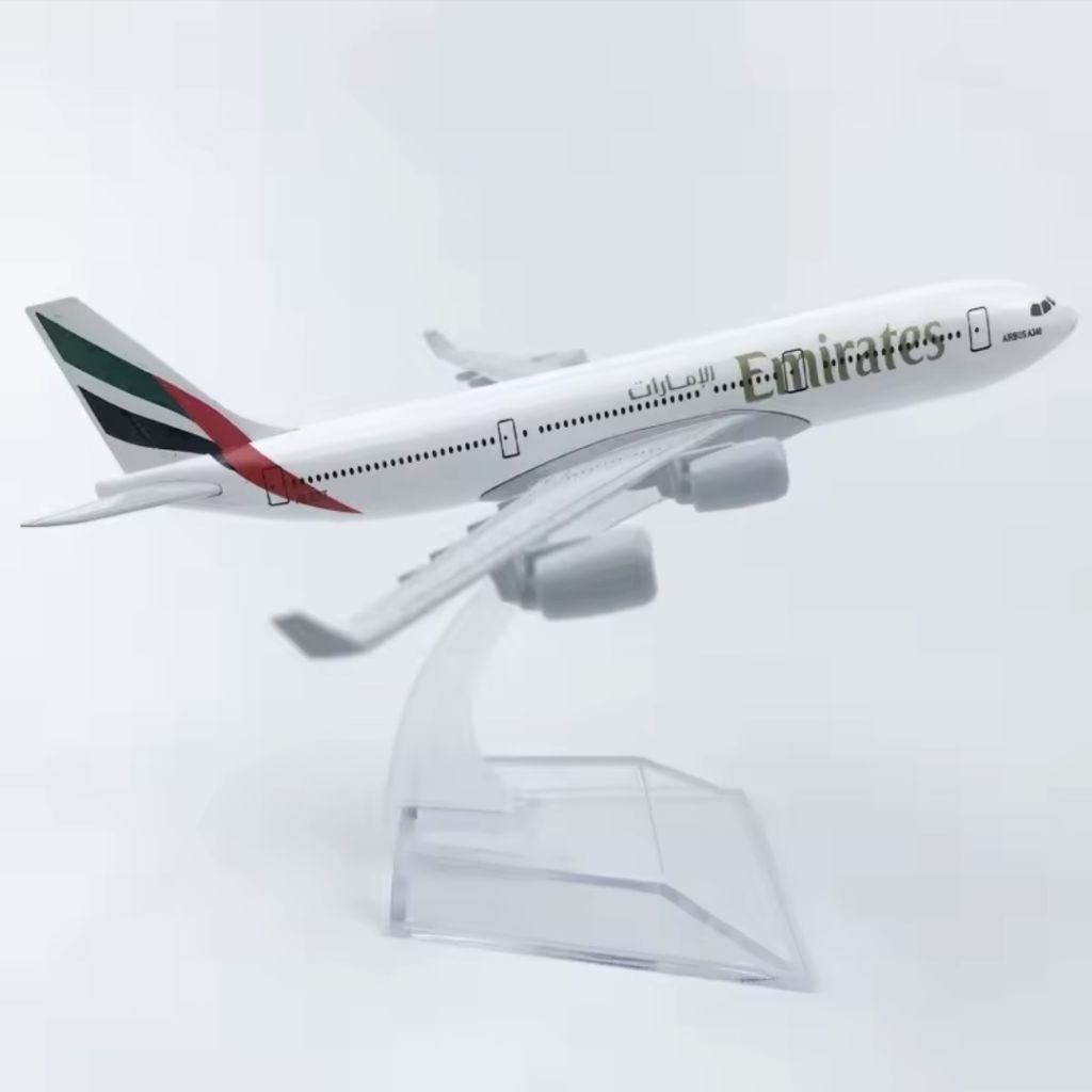 16CM EMIRATES A340 / 340 MINIATUR PESAWAT DIECAST BESI METAL PAJANGAN DISPLAY