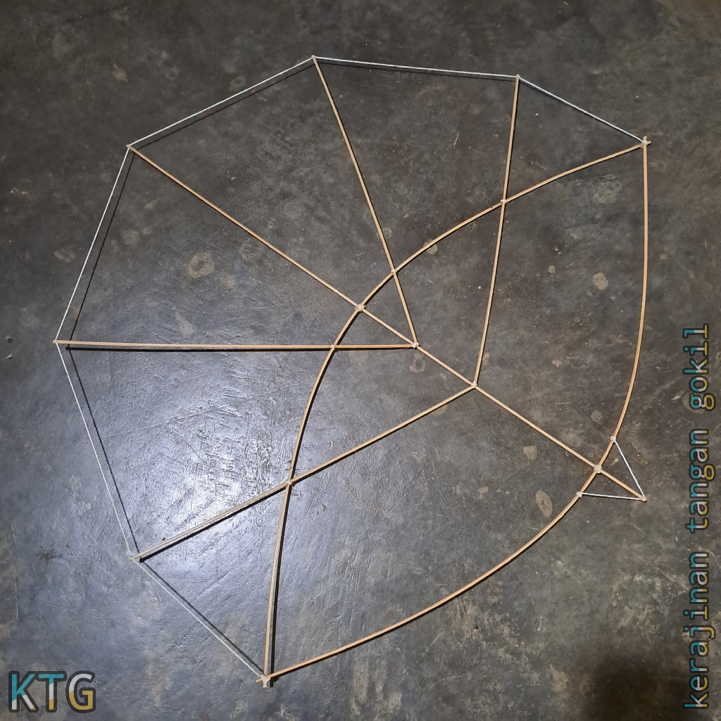 rangka layangan papiran mini 50cm arku layang-layang papiran