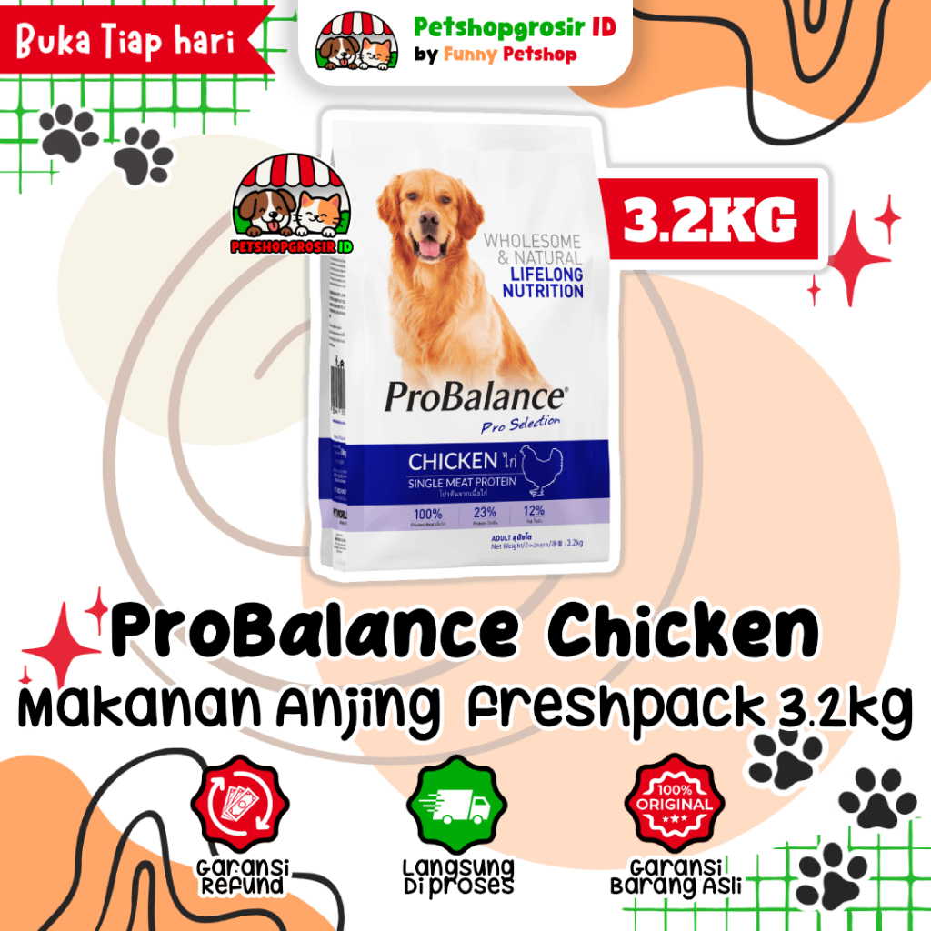 Dog Food Probalance Adult Chicken 3.2kg - Makanan Anjing Pro Balance