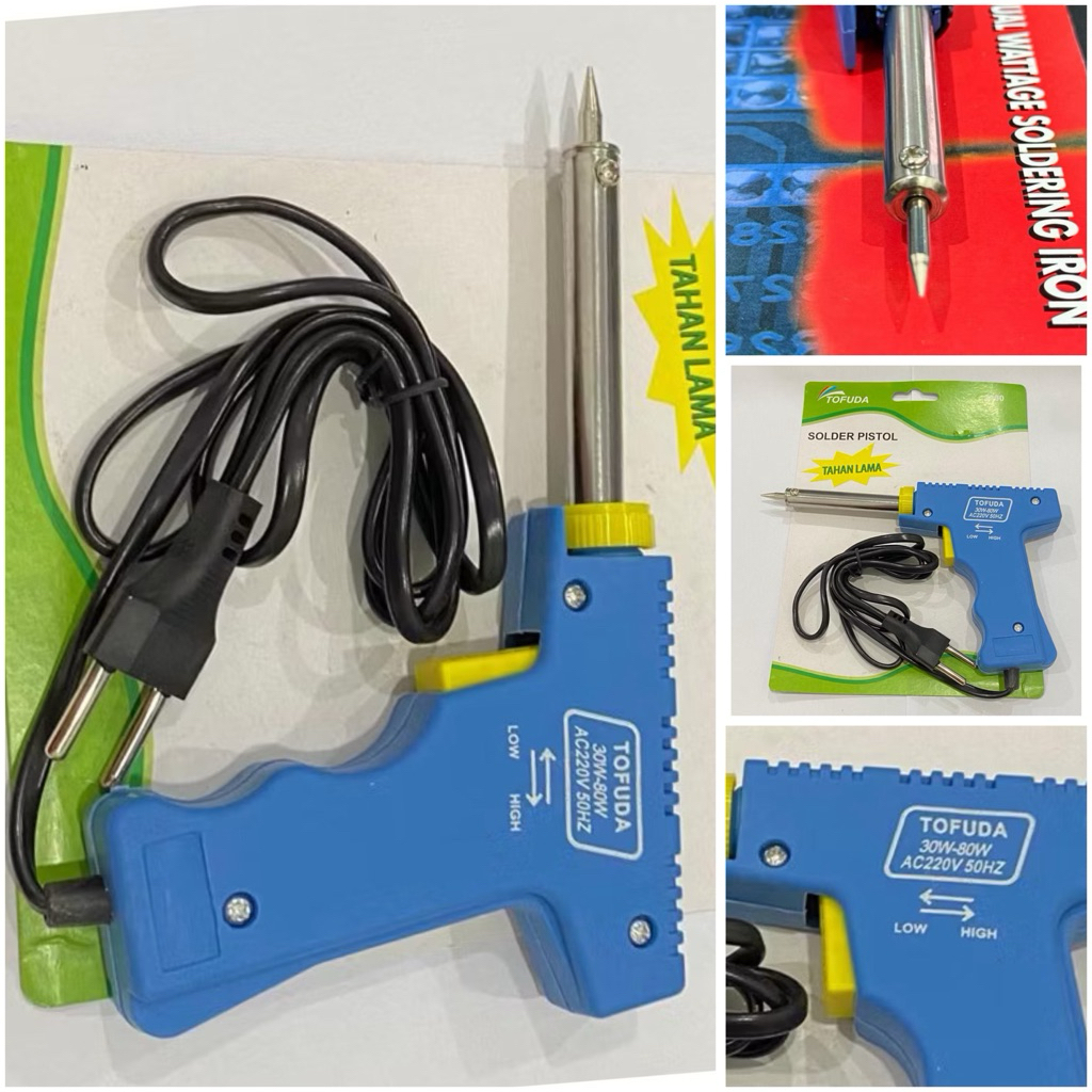 TAKEDA/ TOFUDA BIRU asli ori 220volt ( 20w - 80 watt ) Alat solder gun soldier patri model pistol 20