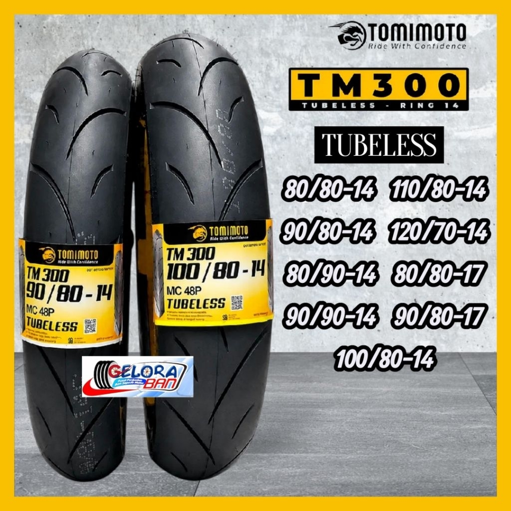 Ban Tubeless Tomimoto TM300 80/80-14 90/80-14 90/90-14 110/80-14 120/70-14 ban 80/80-17 90/80-17 ban