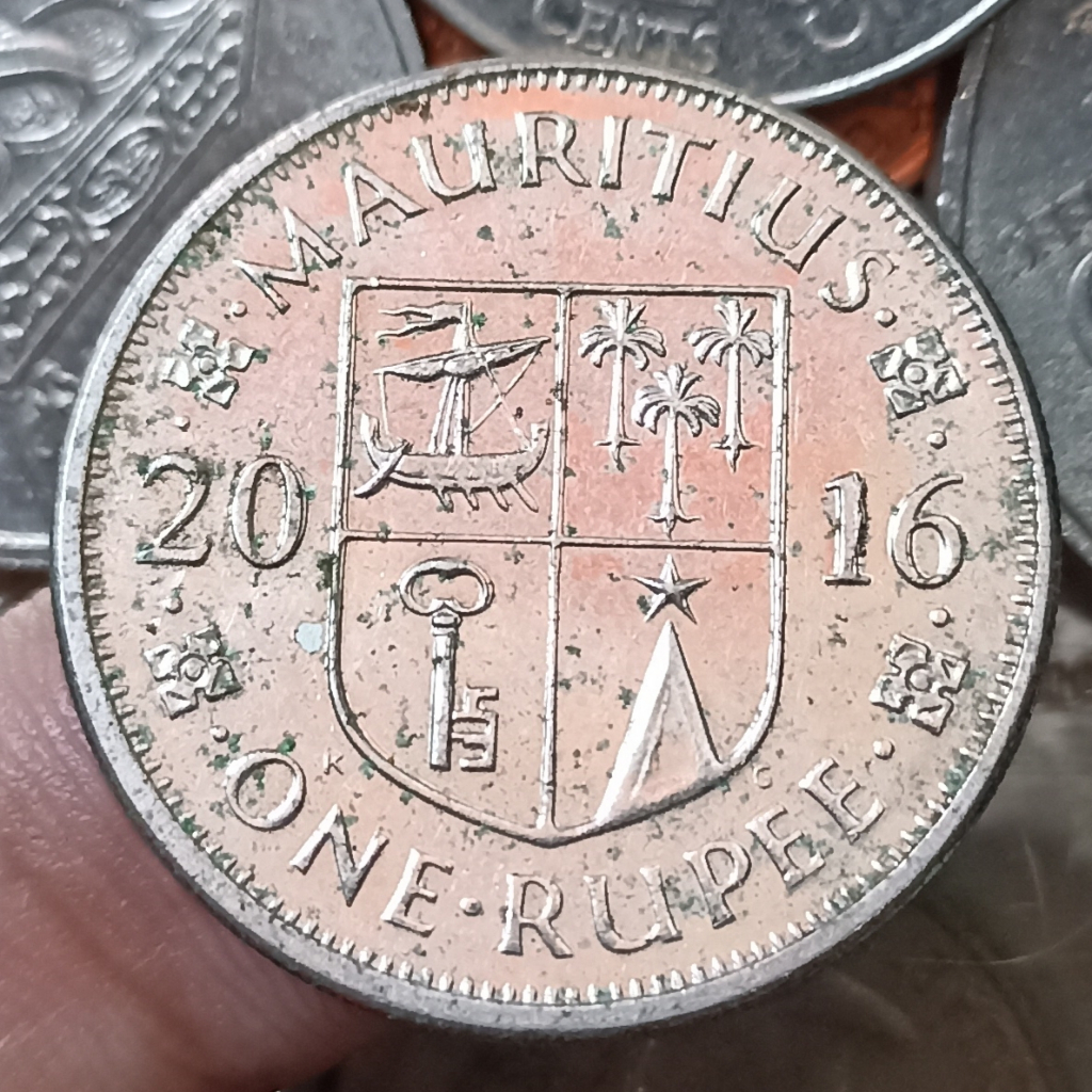 Koin Kuno Mauritius 1 Rupee Tahun