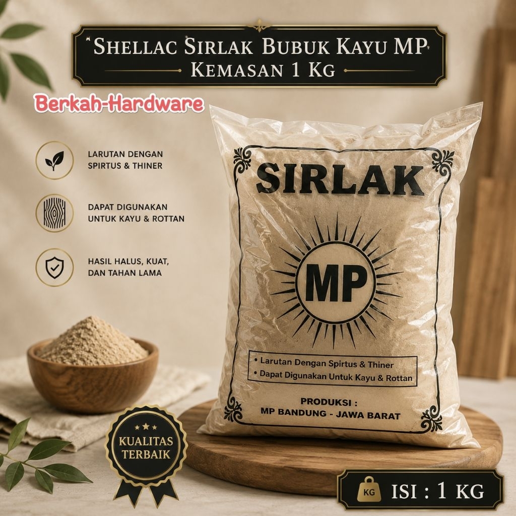 Sirlak Shellac Sandarlak Bubuk MP Kemasan 1 Kg | Sirlak MP Ekonomis Berkualitas