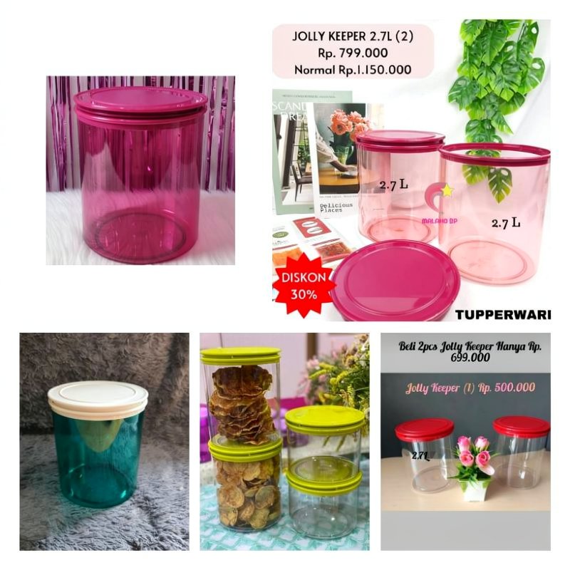 jolly keeper 2,7 L tupperware toples kristal joli