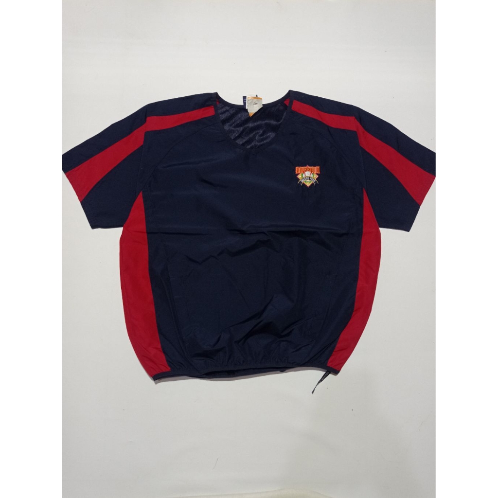 Jaket Jersey Baseball Lengan Pendek Warna Navy Merah Size M Second Brand Baseball