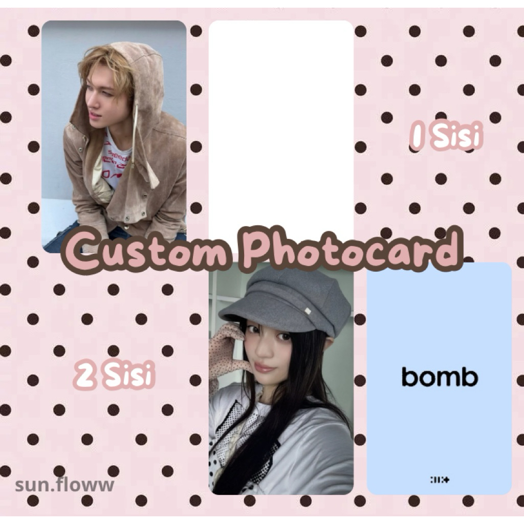 Custom Photocard 2 sisi dan 1 sisi tanpa minimal pembelian