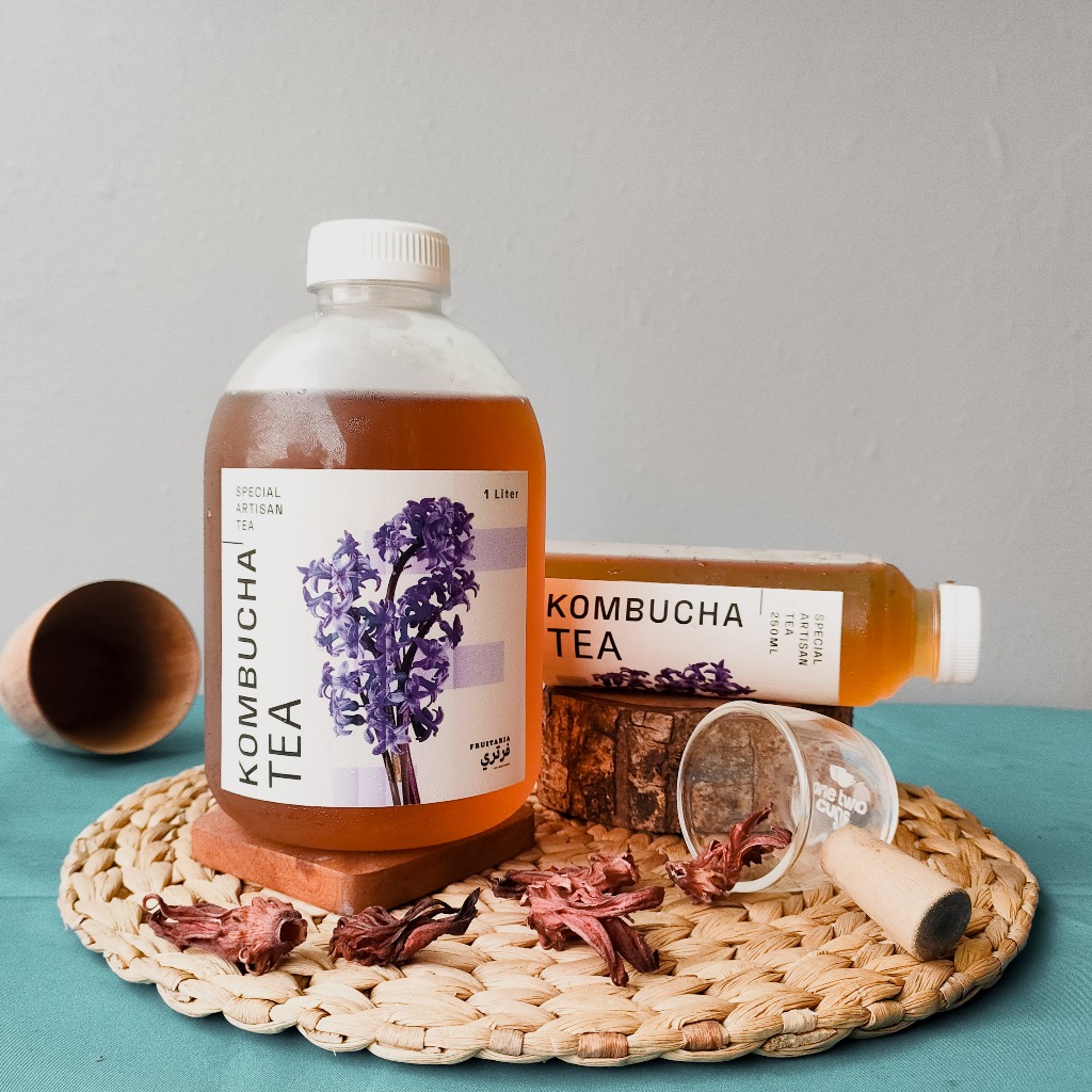 Kombucha Tea 1 Liter Special Artisan Tea Aroma Bunga Telang | Teh Kombucha Botol Plastik