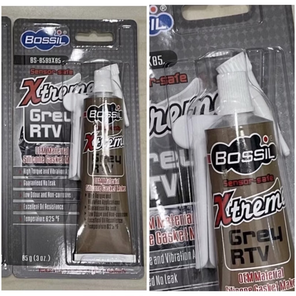 BS-8599X85 BESAR // Lem BOSSIL RTV 85gr ( BESAR / BIG ) ASLI MALAYSIA silicone gasket maker grey 85 