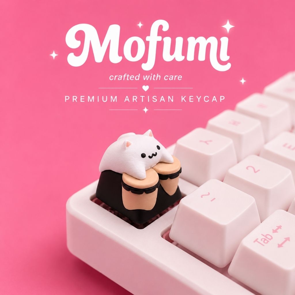 Bongo Bango Cat Artisan Keycap – Handmade Resin Keycap