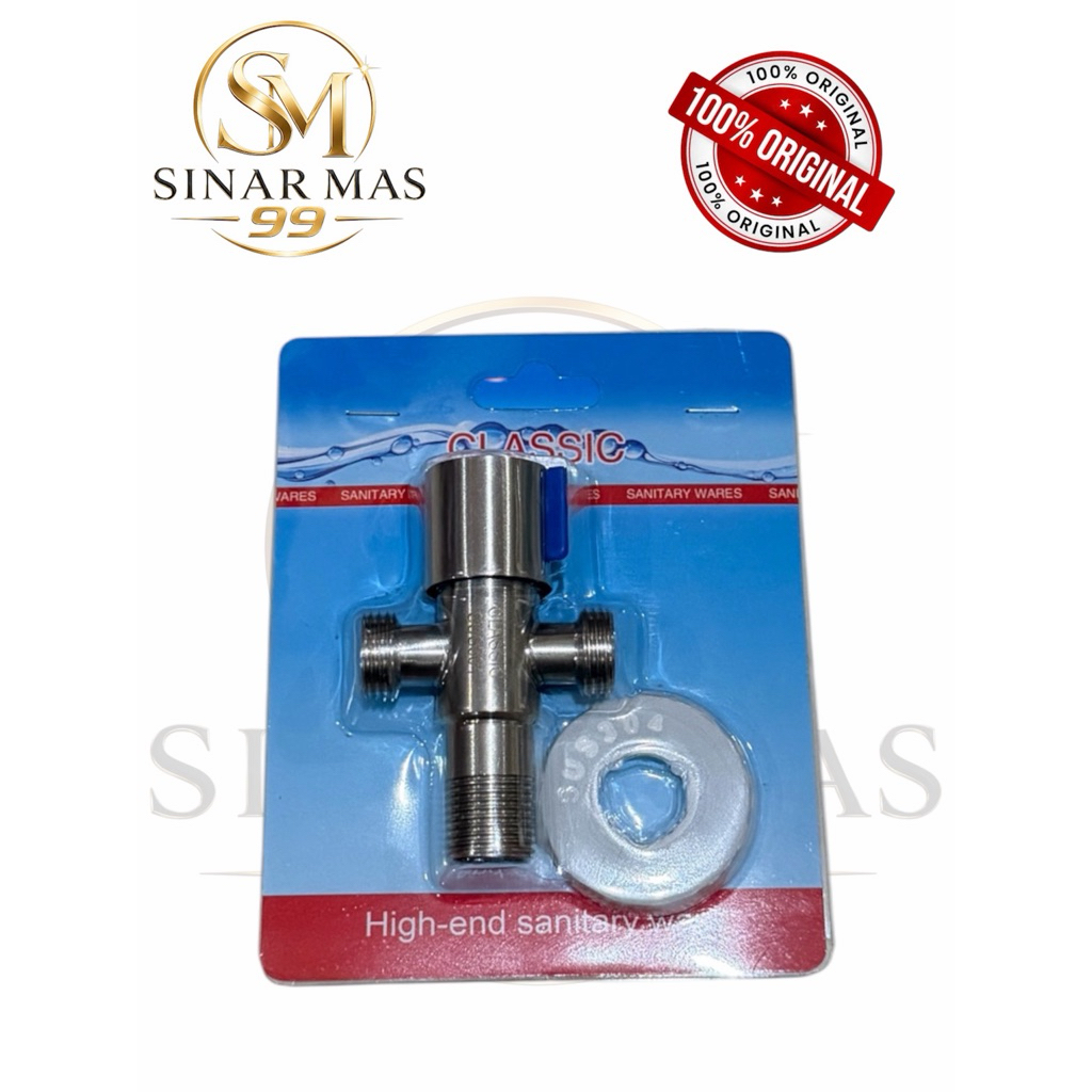 (PER PCS) CLASSIC Stop Kran Shower Closet Cabang 2 Double T Kran 1/2 inch