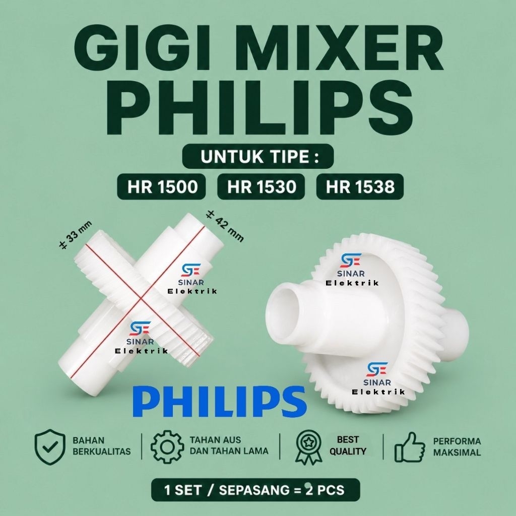 GIGI GIR MIXER PHILIPS HR 1500 HR 1530 HR 1538 | SET GEAR MESIN MIXER GIGI MIXER PHILIPS