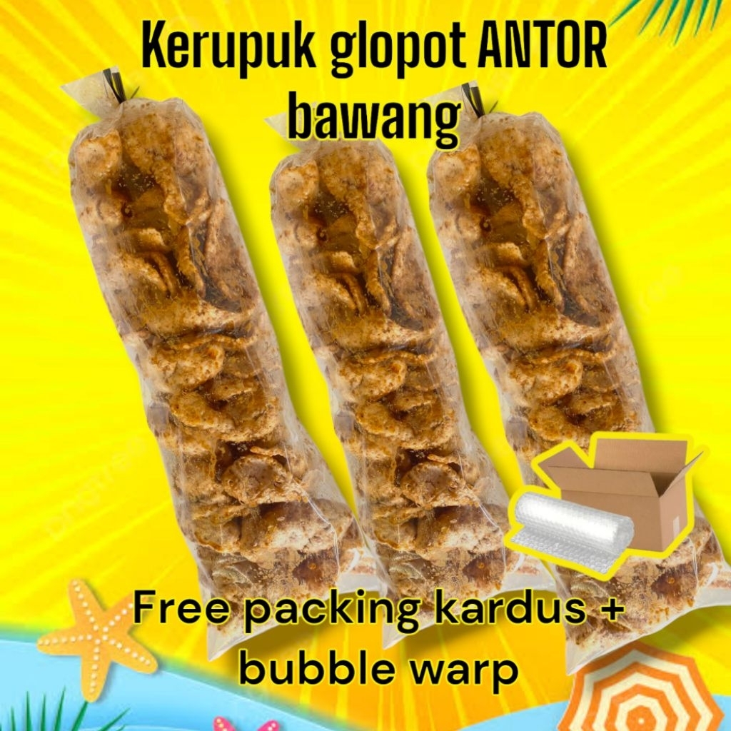 krupuk antor bawang/krupuk mlarat /krupuk glopot tegal 500 gr