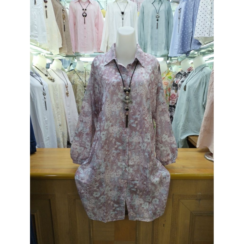 TUNIK KATUN RAYON MOTIF BUNGA BUNGA T 732