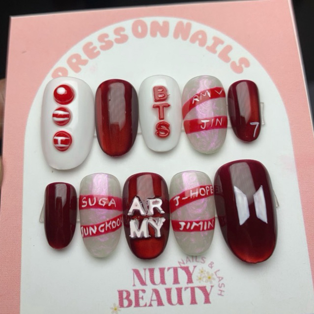 BTS nails / Arirang Nails / Press On Nails BTS / Fake Nails BTS Premium