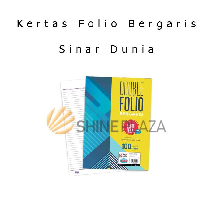 Kertas Double Folio Bergaris SIDU - Kertas Sinar Dunia Garis F4 Isi 100 Lembar