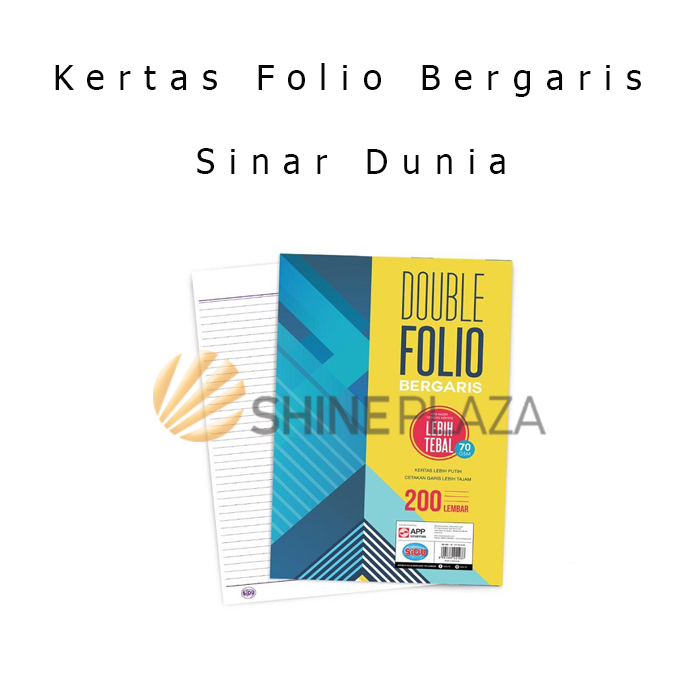 Kertas Double Folio Bergaris SIDU - Kertas Sinar Dunia Garis F4 Isi 200 Lembar