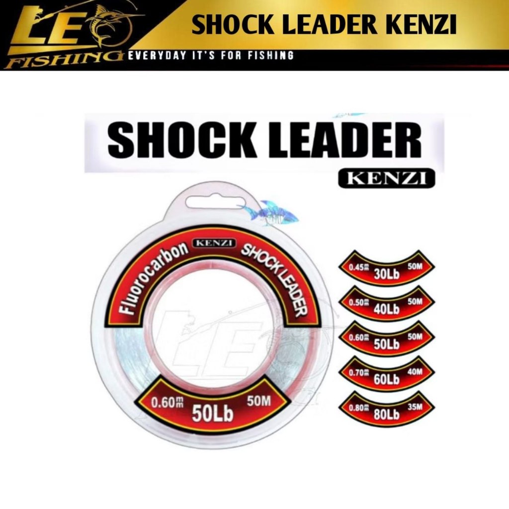 SHOCK LEADER KENZI KOJI FLUOROCARBON PANJANG 50M TERSEDIA 15LB 20LB 30LB 40LB 50LB 60LB 80LB