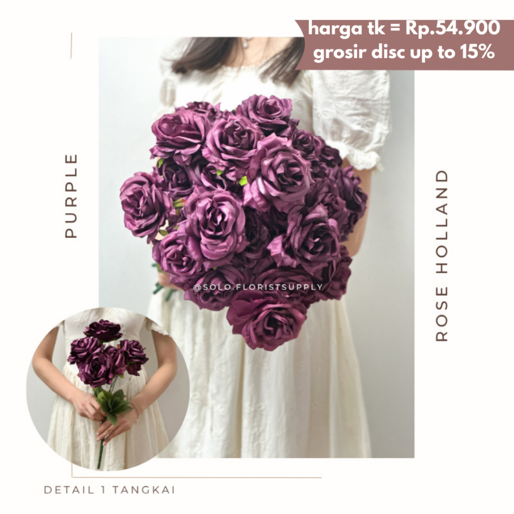 ROSE HOLLAND X7 MAWAR X7 BUNGA PALSU MAWAR HOLLAND PREMIUM ARTIFICIAL FLOWER BUNGA HIAS BUKET BUNGA