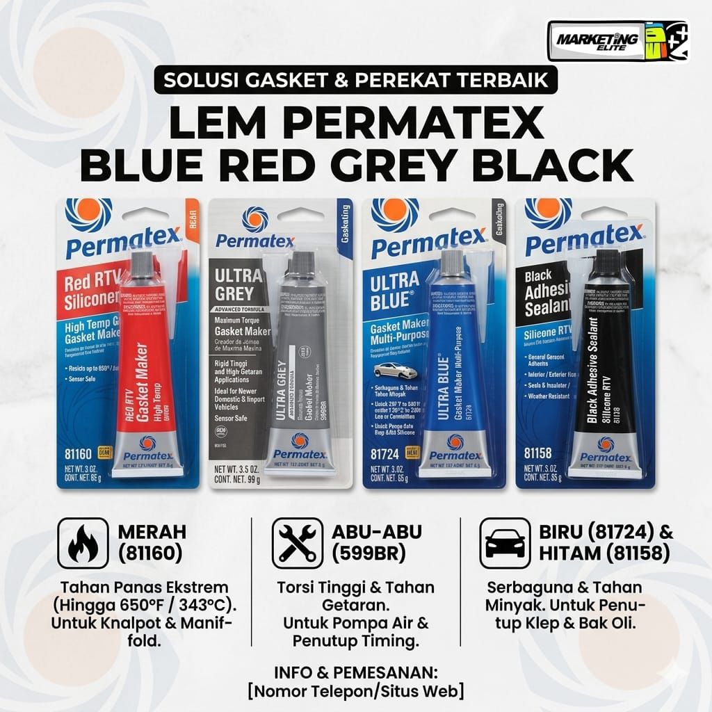 Lem Permatex blue Permatex Red RTV Silicone lem Silicone gasket maker 85g permatex
