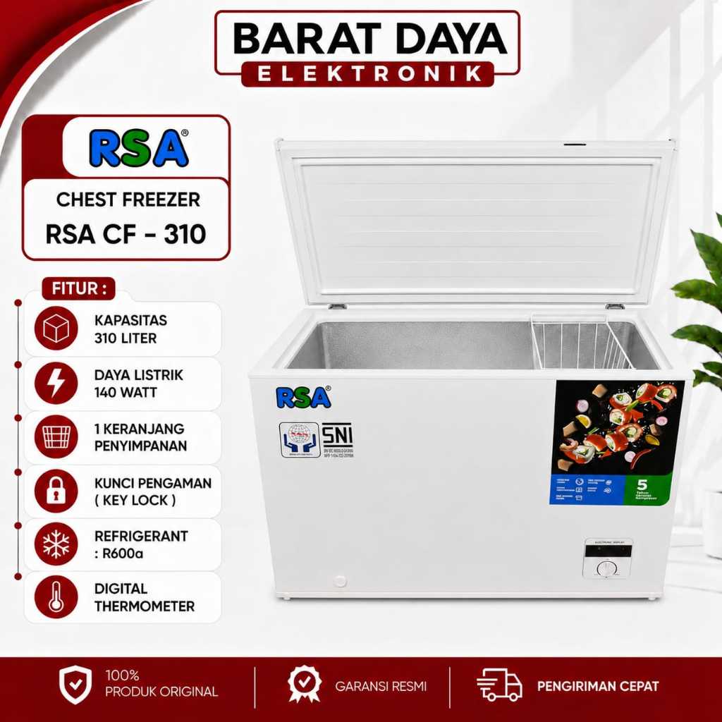 FREEZER RSA CF 310(300 LITER)  / CF 460 (460 LITER) CHEST FREEZER BOX LEMARI PEMBEKU 300/460 LITER F