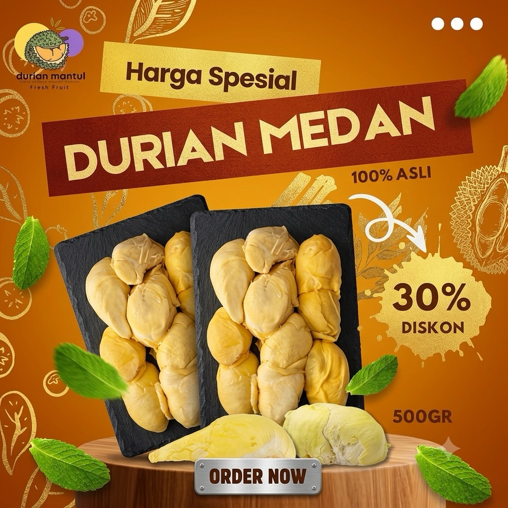 2 Box Durian Kupas Medan Black Box Terbaik Jaminan Manis Legit Pahit PerBox 500gr