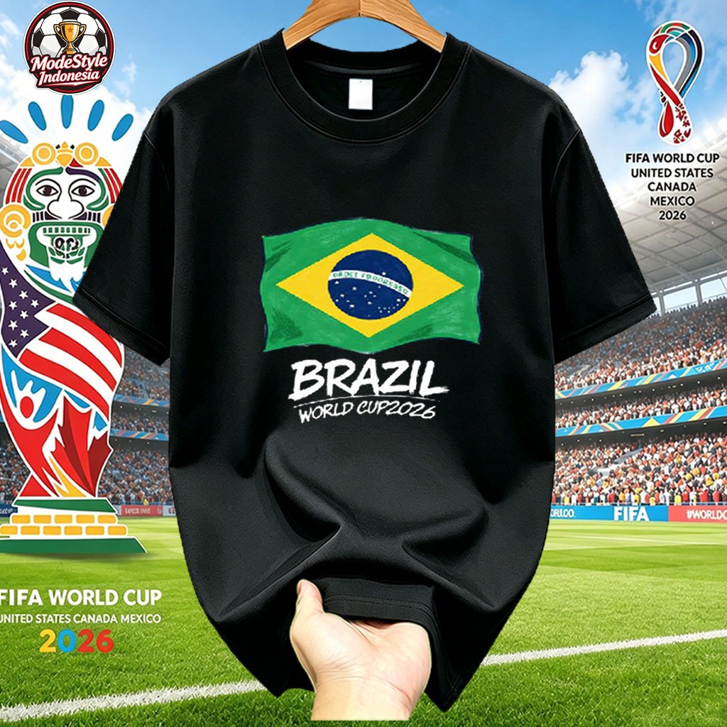 [COD] Jersey Brazil 2026 Piala Dunia Kaos Pria cotton combed 24s  OOTD Dry Fit Unisex   Crewneck Ove